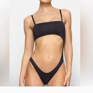 SKIMS Recycled Swim Strapless Monokini Swimsuit Onyx 4X G181
